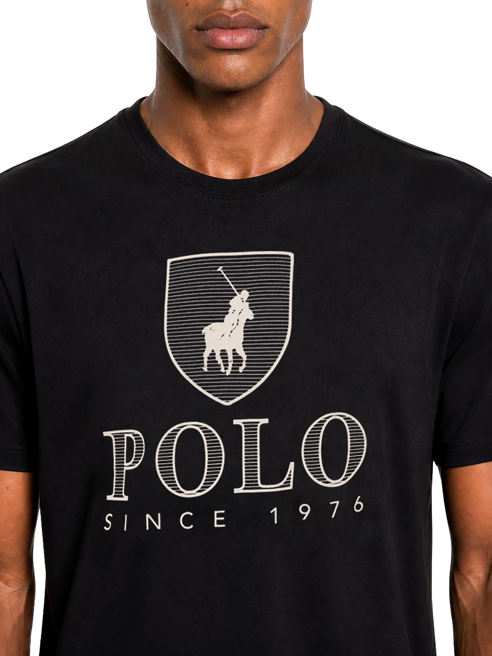 Black Polo Cory T-Shirt for men, casual fit, with Polo logo, displayed on a plain background.