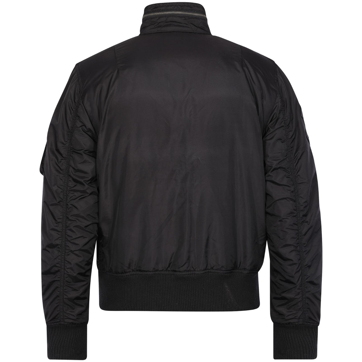 Unisex Alpha Engine Jacket in black, featuring a sleek design with a front zipper and stylish collar, perfect for casual wear.