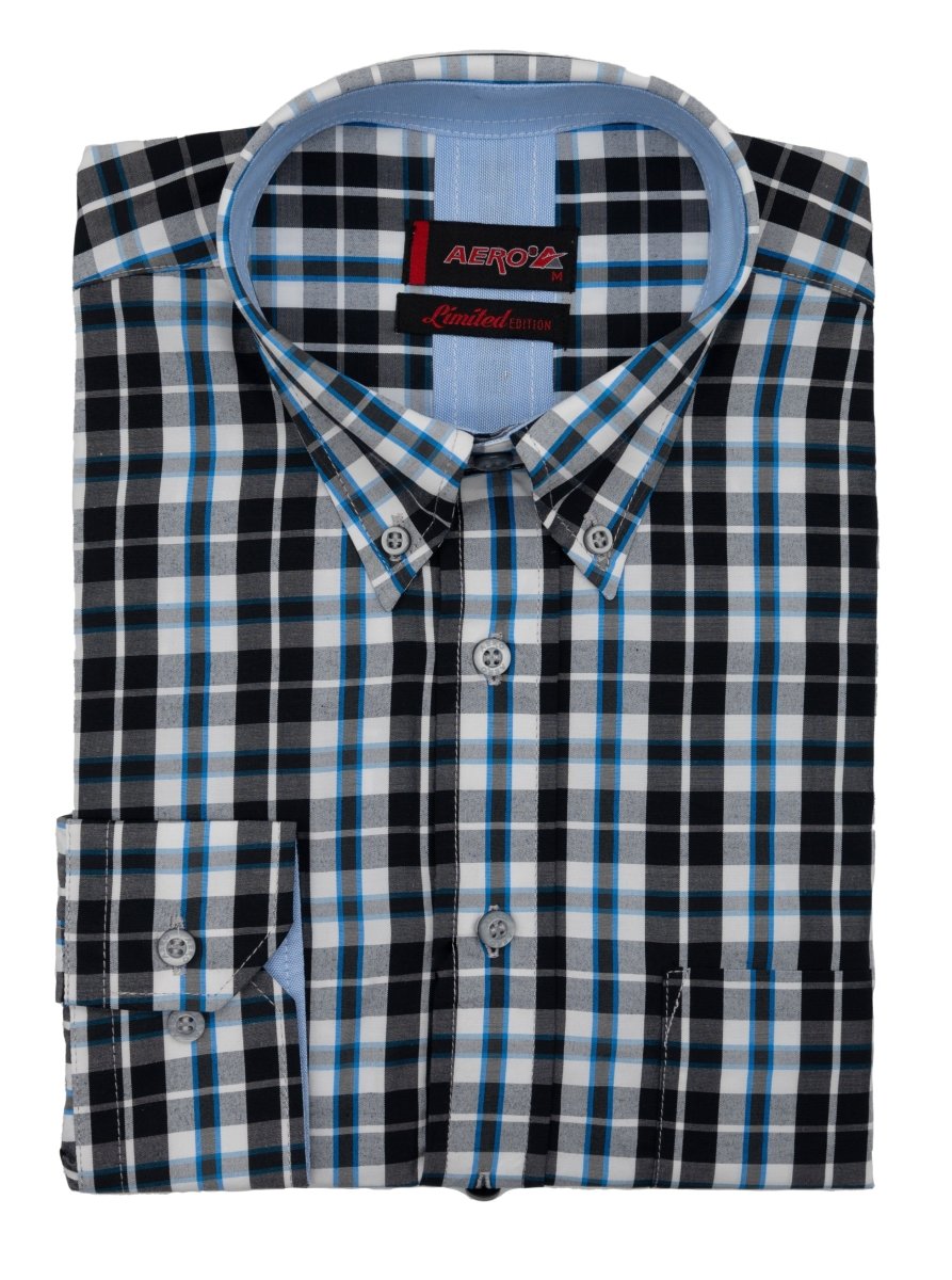 Aero GL56/724 Checked Black/Grey - Shazem - MENS SHIRTS - AERO
