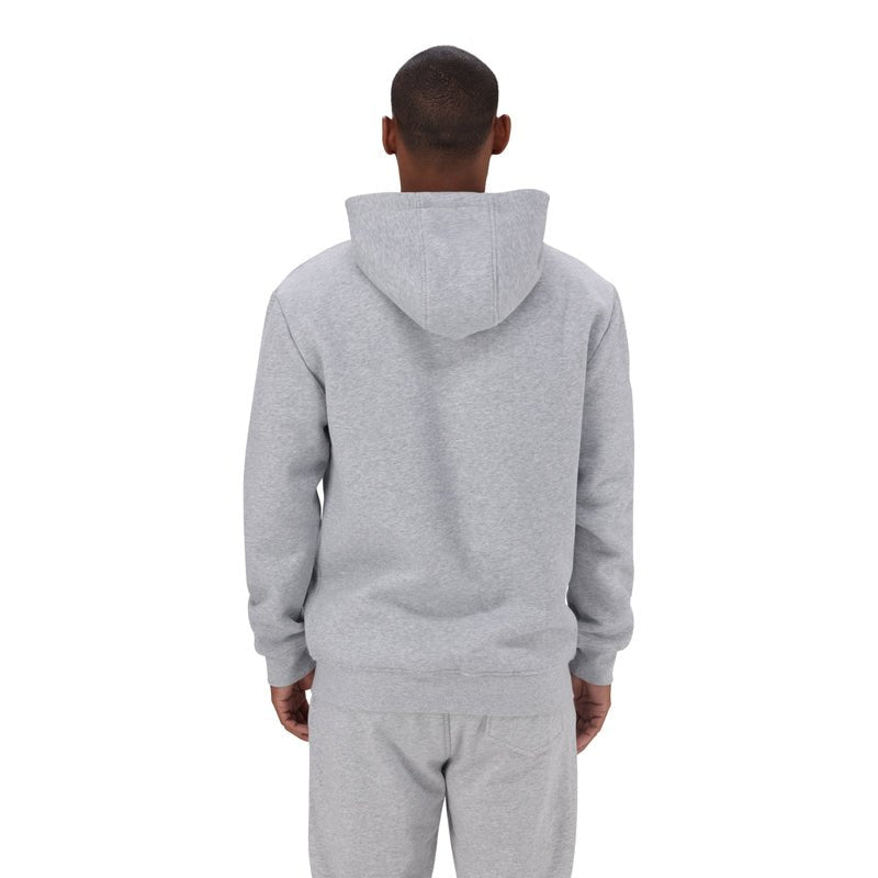 Men's Alpha ATH Dept Melange Hoodie featuring a casual design with a hood, front pocket, and branded logo on the chest.