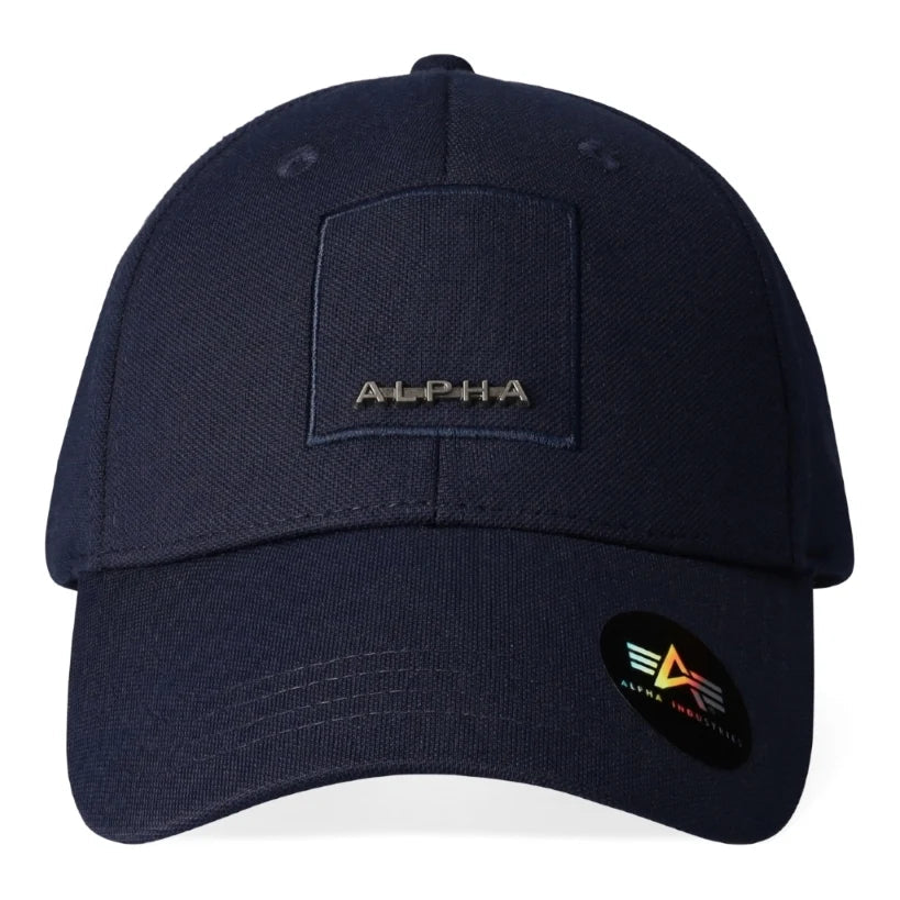 Alpha Label Peak Cap Navy - Shazem - MENS HEADWEAR - ALPHA