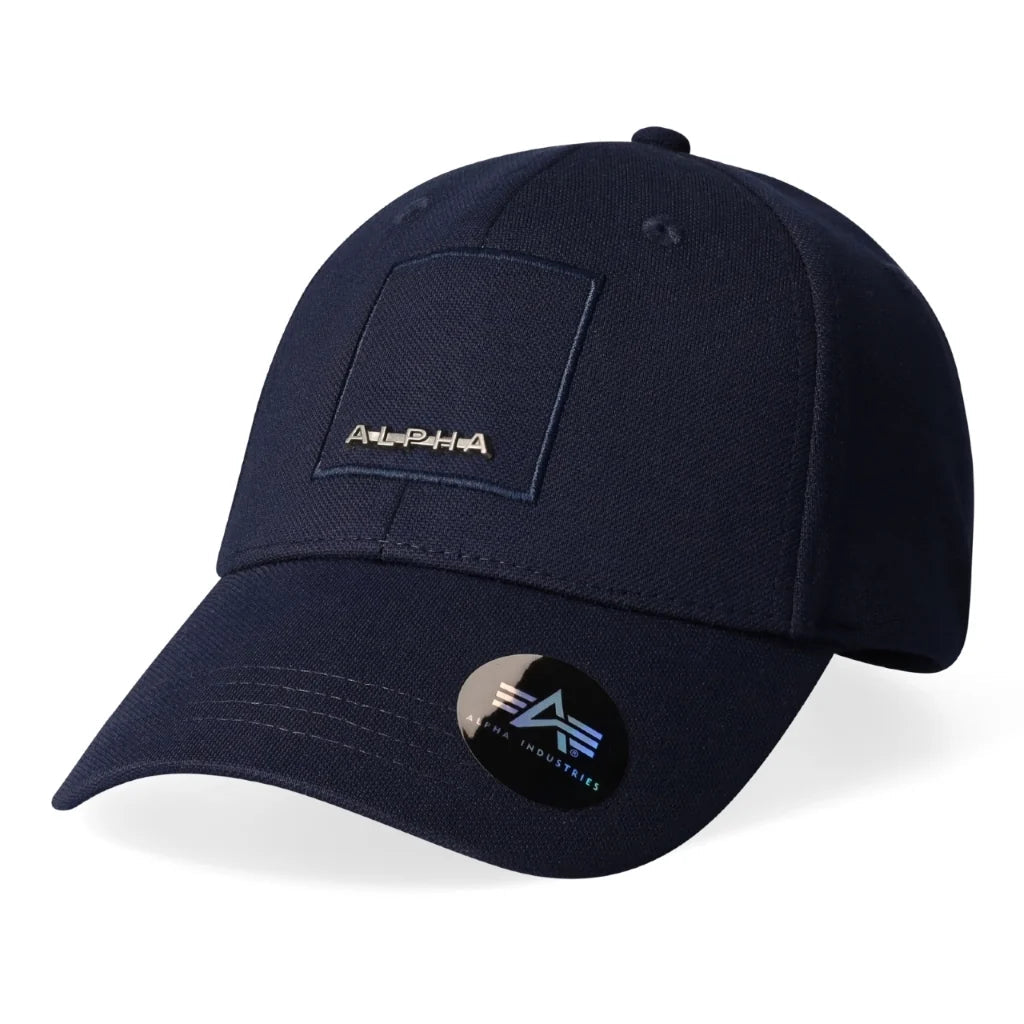 Alpha Label Peak Cap Navy - Shazem - MENS HEADWEAR - ALPHA