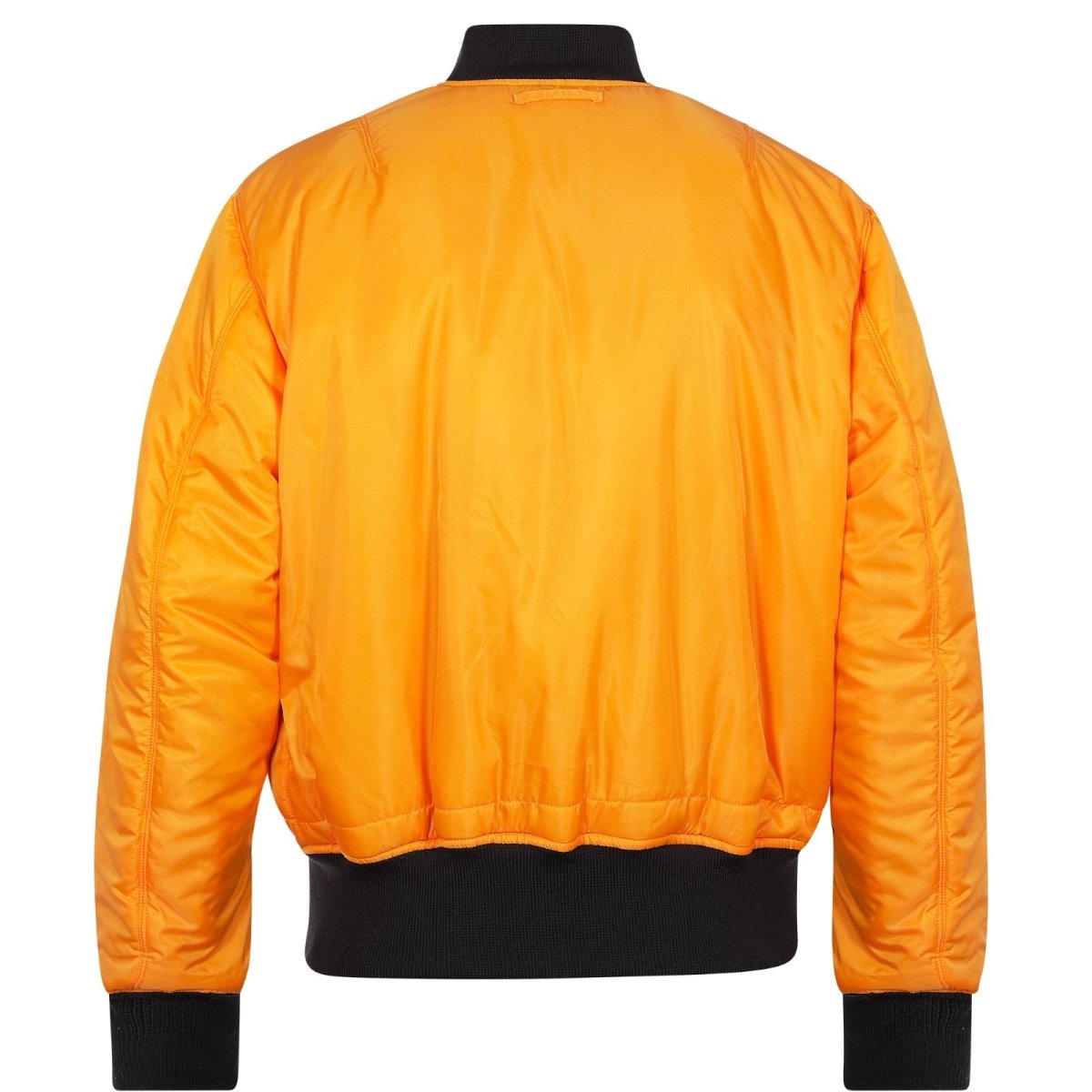 Unisex Alpha MA-1 Classic Black jacket with ribbed cuffs and collar, front zipper, and utility pockets.