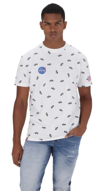 ALPHA CM NASA AOP TEE WHITE - Shazem