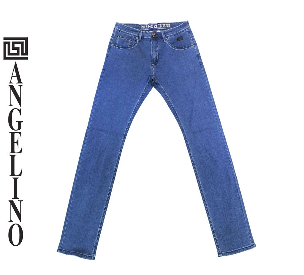 Men's blue jeans from Angelino F17A, showing classic fit and denim texture in a casual style.