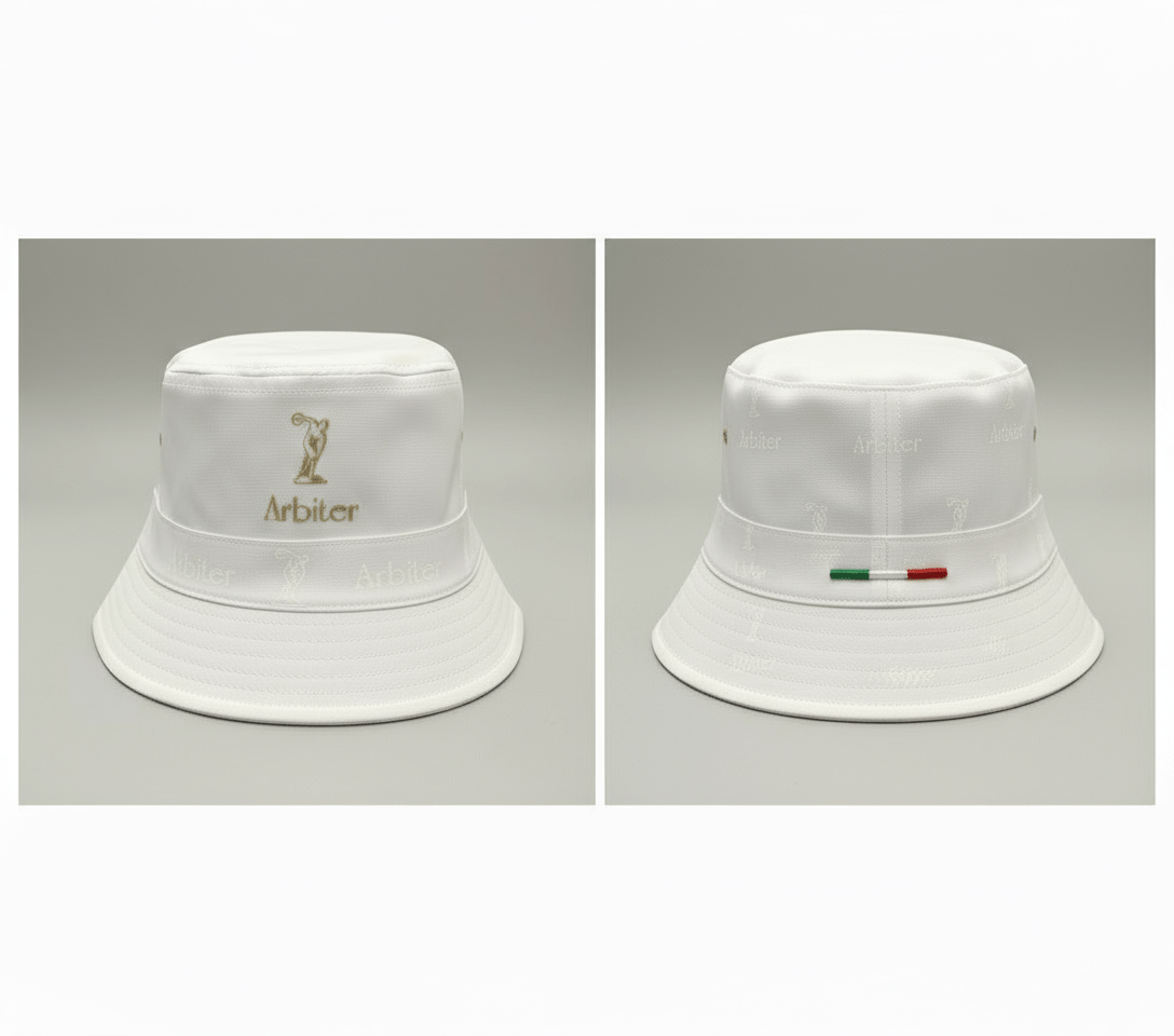 Arbiter Logo Trim Reversible Bucket Hat White - Shazem - UNISEX HEADWEAR - ARBITER