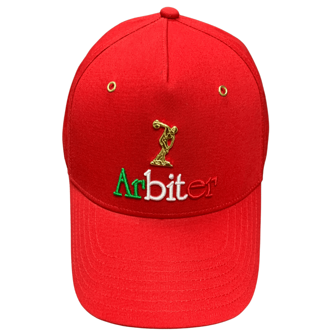Arbiter Metal Logo Peak Cap Red - Shazem - UNISEX HEADWEAR - ARBITER