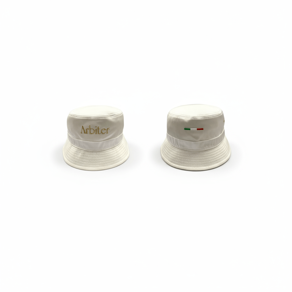 Arbiter Satin Bucket Hat White - Shazem - UNISEX HEADWEAR - ARBITER