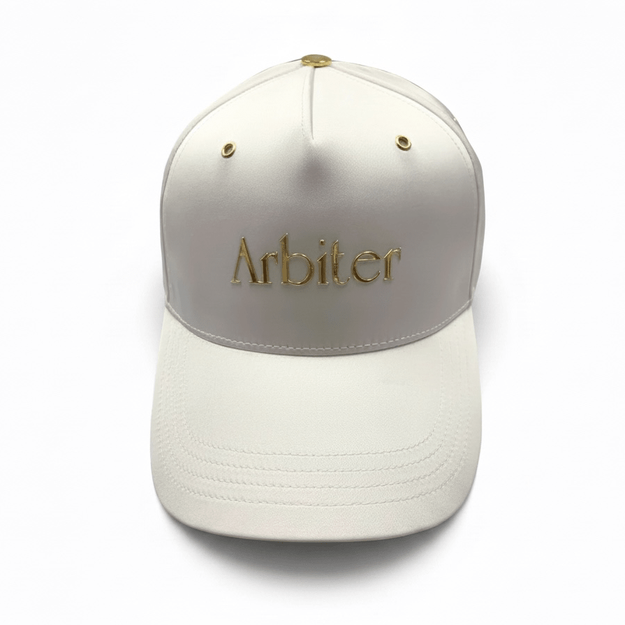 Arbiter Satin Peak Cap White - Shazem - UNISEX HEADWEAR - ARBITER