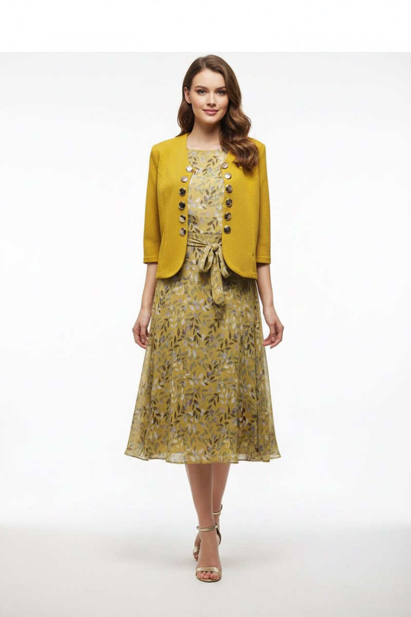 Bouchara DJ82 Dress Jacket Mustard (3-Qtr Sleeve Jacket with