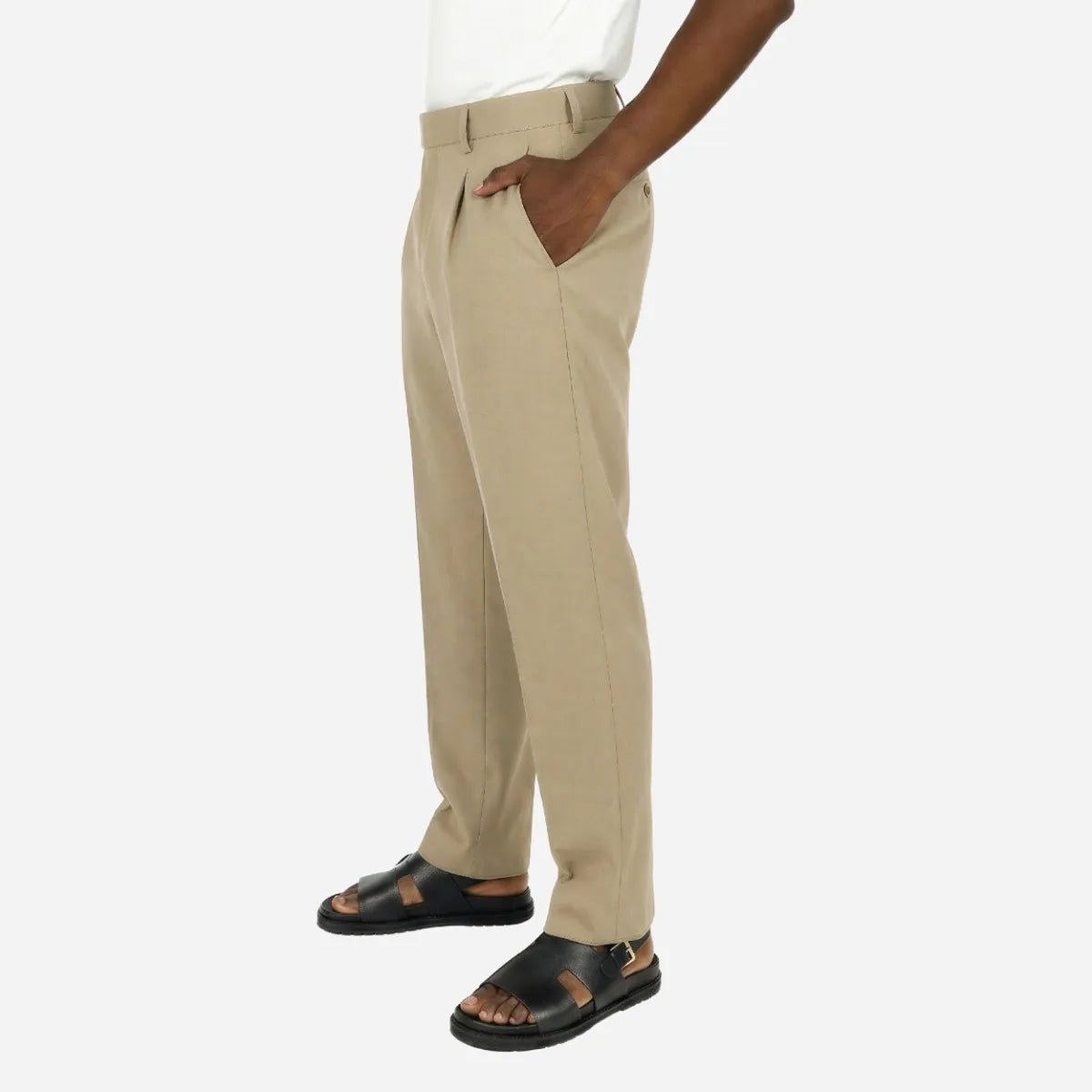 Brentwood Trouser Fawn - Shazem - MENS FORMAL PANTS - BRENTWOOD