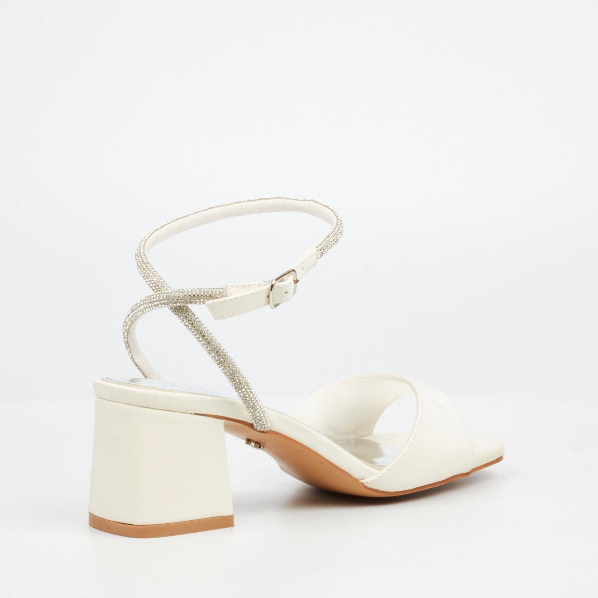 White Butterfly Feet Alaine 1 Heel women's sandals with open toe and ankle strap, stylish and comfortable footwear.