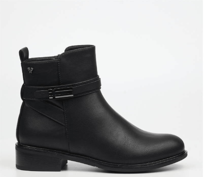 Black Butterfly Feet HUDA 23 ankle boots for women with sleek design and stylish silhouette.