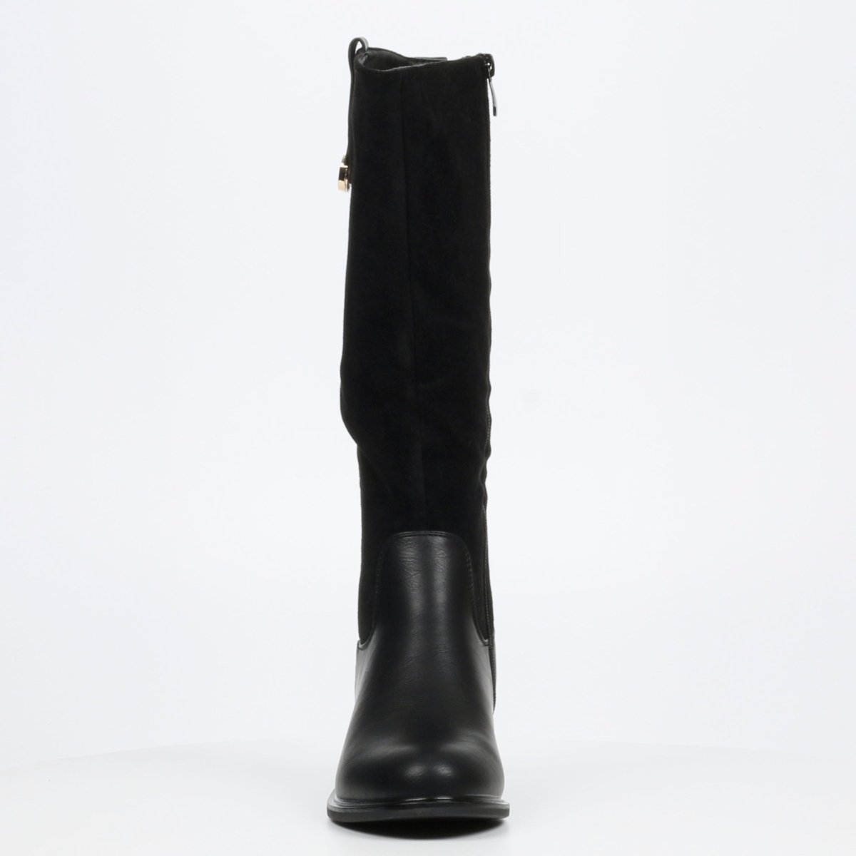 Black Butterfly Feet HUDA 18 long women's boots with pointed toes and sleek design, stylish footwear for women.
