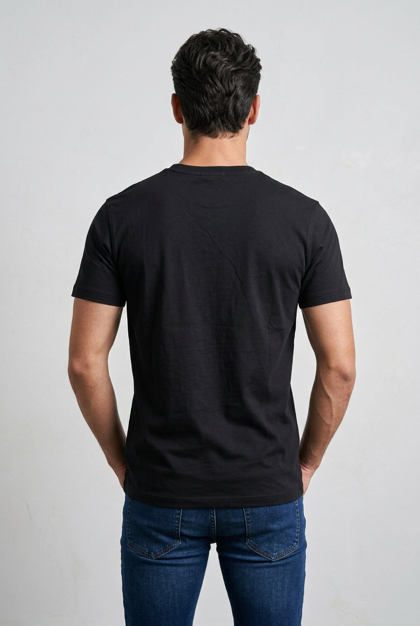 Black Pure Premium Kino Tee for men, stylish cotton T-shirt with a classic fit and minimal design.