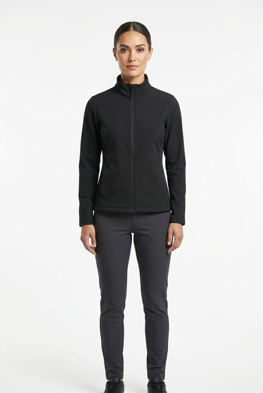 Black Le Mariya women's jacket by AAZIES, stylish outerwear with a sleek design, shown on a model.