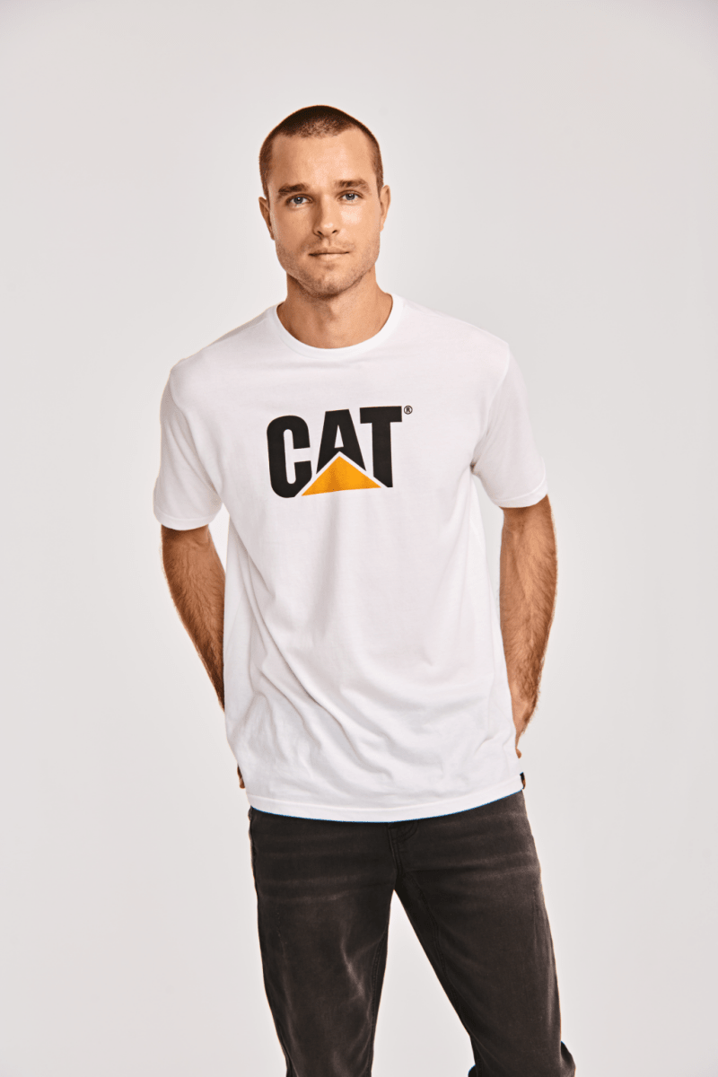 Caterpillar Logo Tee White - Shazem - MENS T-SHIRTS - CAT