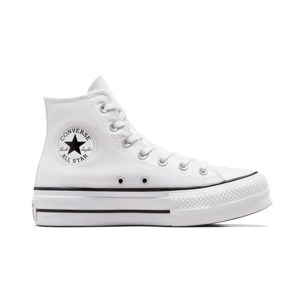 Converse Chuck Platform Hi White/Black - Shazem - UNISEX SNEAKERS - CONVERSE