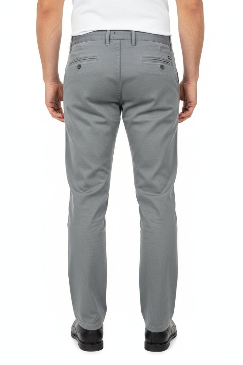 Men's grey Coxmoore chino pants, casual fit, with belt loops, front pockets, and a tailored look.