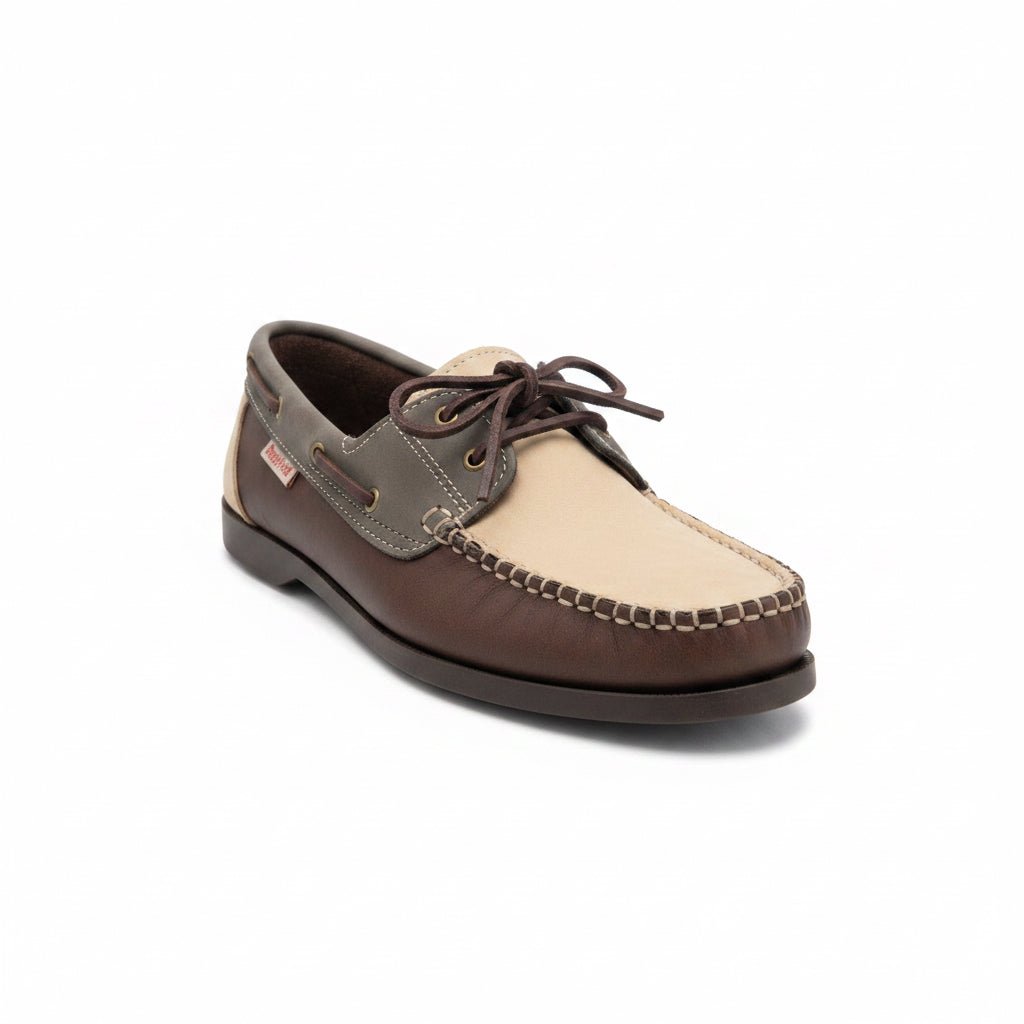 Deckrider Nubuck Boat Shoe Brown - Ice - Grey (B1020) - Shazem - MENS CASUAL FOOTWEAR - DECKRIDER