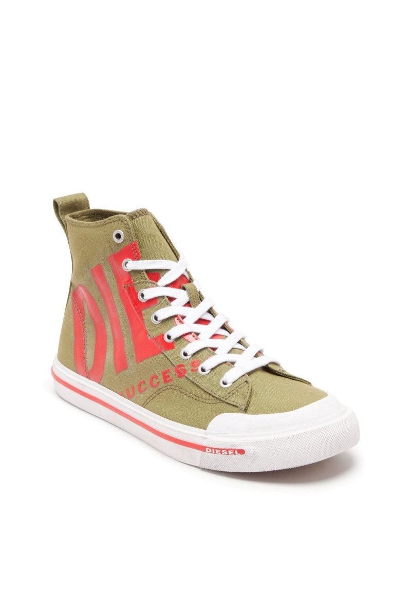 Diesel Athos Mid Sneakers Olive Branch/Red - Shazem - MENS SNEAKERS - DIESEL