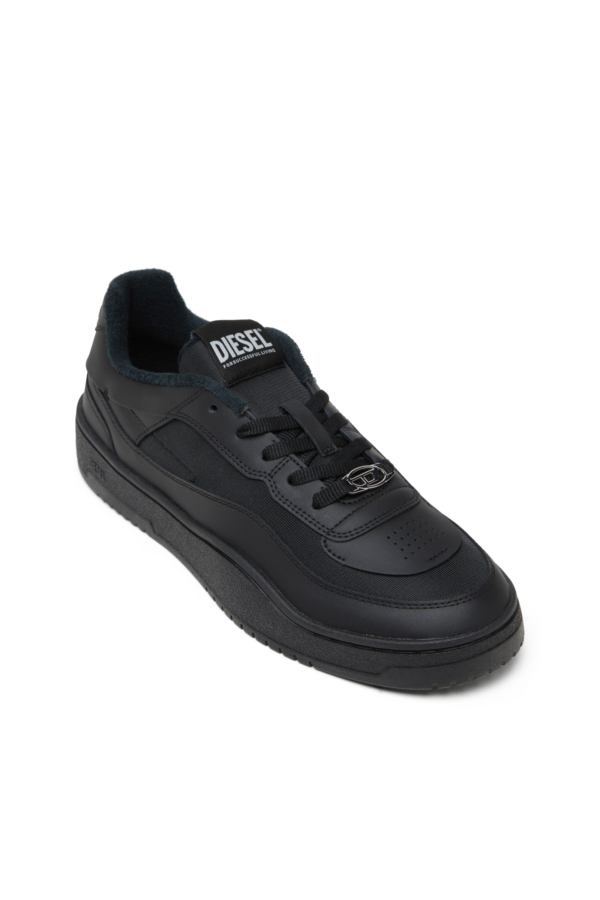 DIESEL FM S-OVAL SKATE LOW SNEAKER BLACK - Shazem