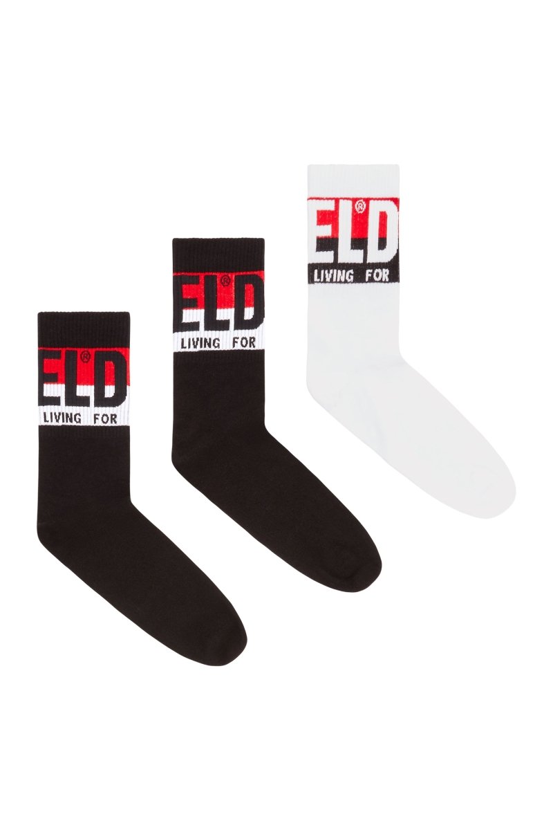Diesel Ray 3PK Socks Black/White/Red - Shazem - MENS SOCKS - DIESEL
