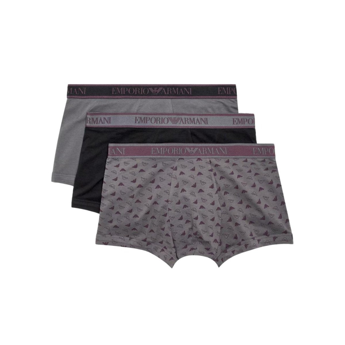 Emporio Armani 3Pk Boxer Grey/Black - Shazem - MENS UNDERWEAR - EMPORIO ARMANI