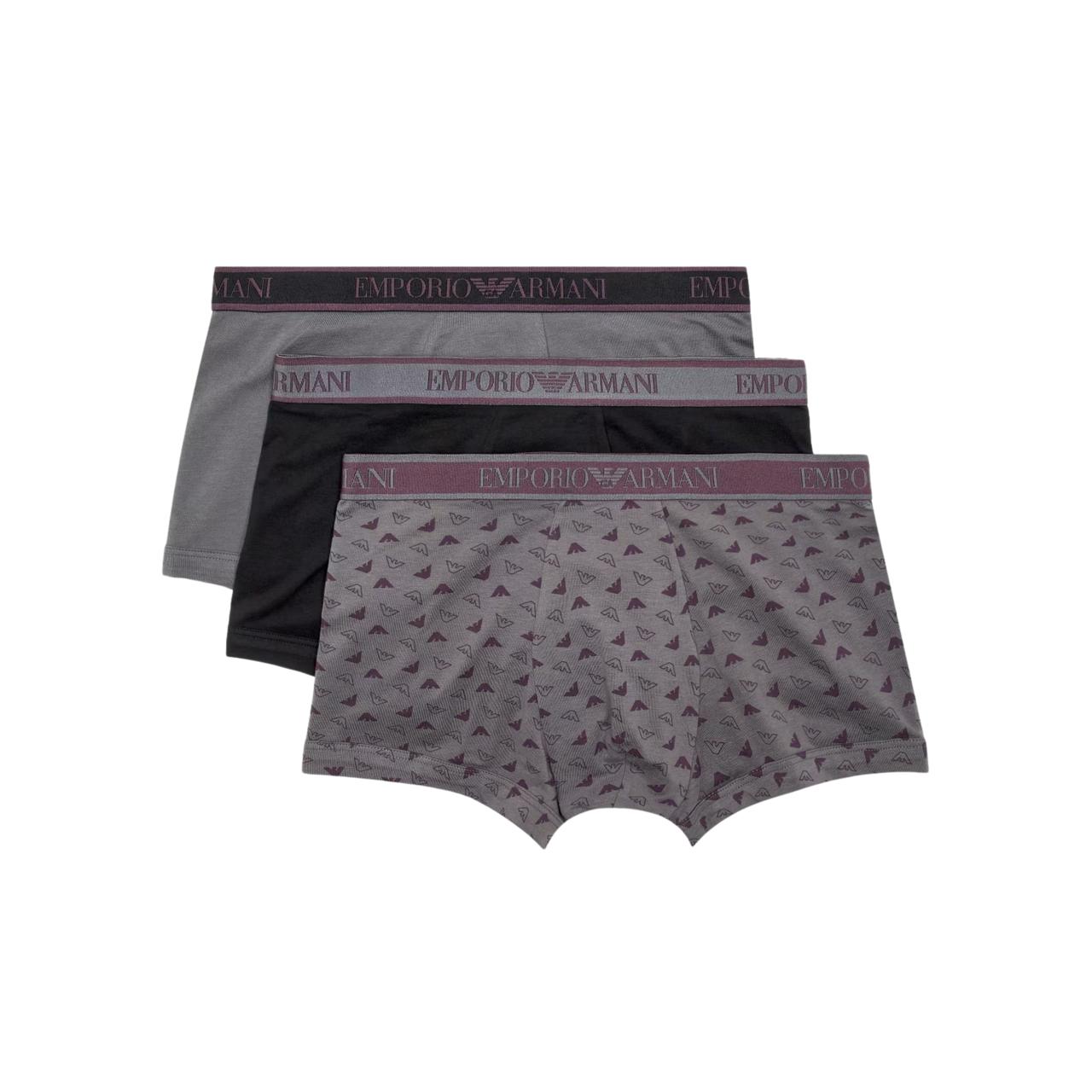EMPORIO ARMANI AM 3PK BOXER GREY/BLACK - Shazem
