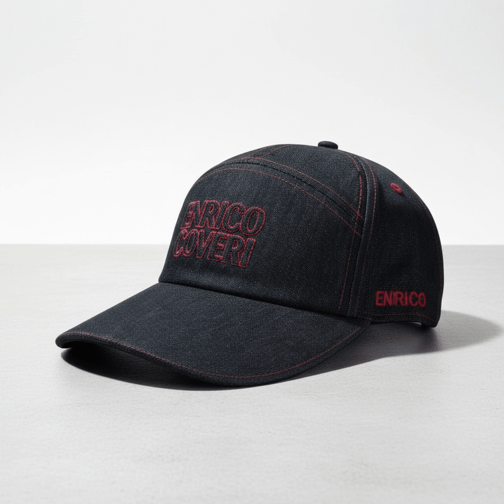 Black Enrico Coveri 0113 men's cap, stylish headwear with a classic design, made by ENRICO COVERI.