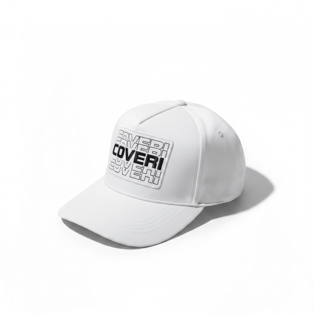 White Enrico Coveri 6 Cap men's headwear with adjustable strap and embroidered logo, stylish and casual accessory.