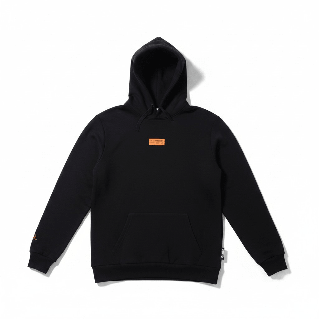 Black Enrico Coveri men's hoodie with a relaxed fit and subtle branding, featuring a drawstring hood and ribbed cuffs.