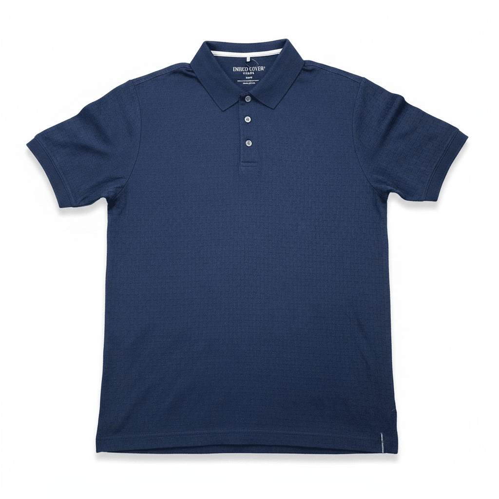 Men's Enrico Coveri Roma Golfer in Saphire, stylish men's golf shirt with a vibrant blue design.