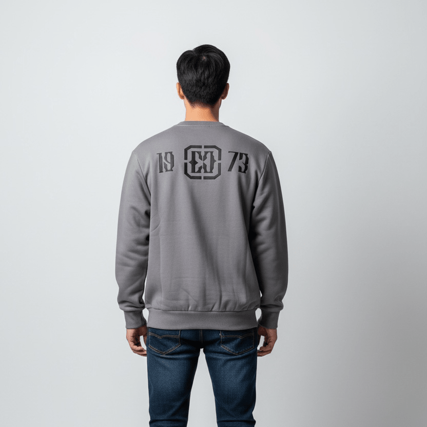Dark grey Enrico Coveri men's sweater with a classic knit design, featuring a round neckline and long sleeves.