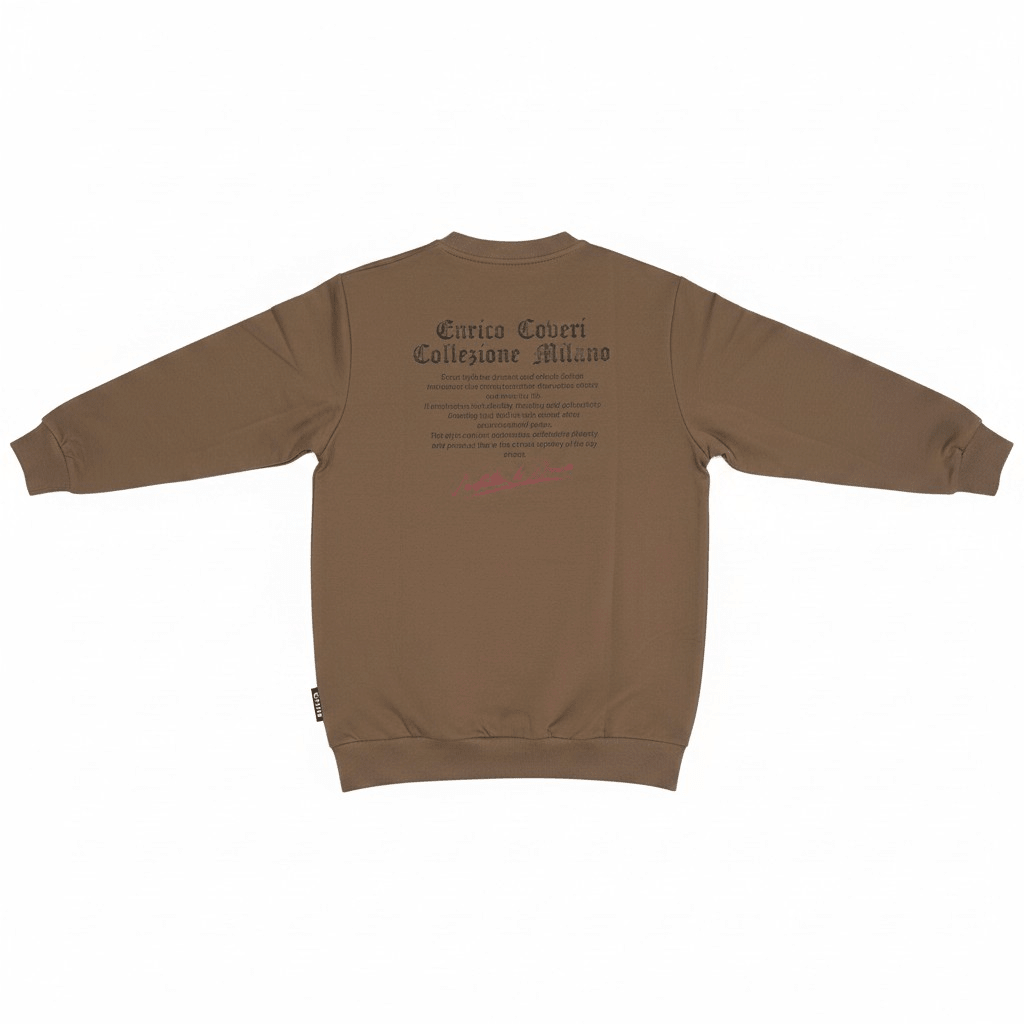 Enrico Coveri men's camel sweater with a classic knit design, showcasing soft fabric and stylish fit.
