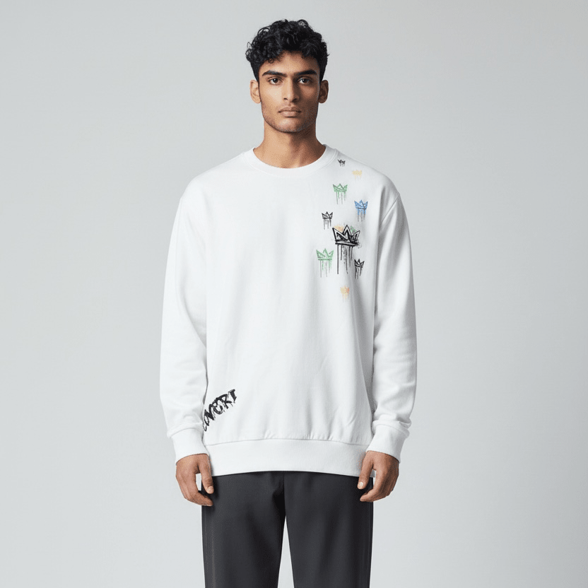 Mens Enrico Coveri off-white sweater, stylish knit with ribbed cuffs and neckline, casual and comfortable for everyday wear.