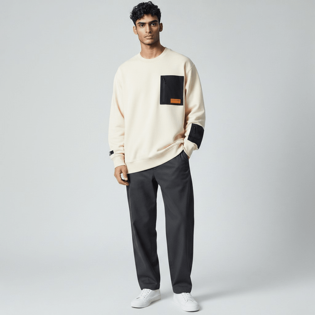 Cream-colored Enrico Coveri men's sweater in size 38, featuring a soft knit fabric and classic design.