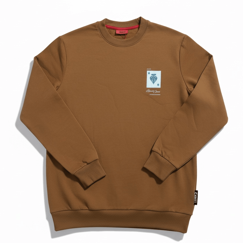 Men's Enrico Coveri camel sweater, cozy knit with a classic design, perfect for casual and stylish winter wear.