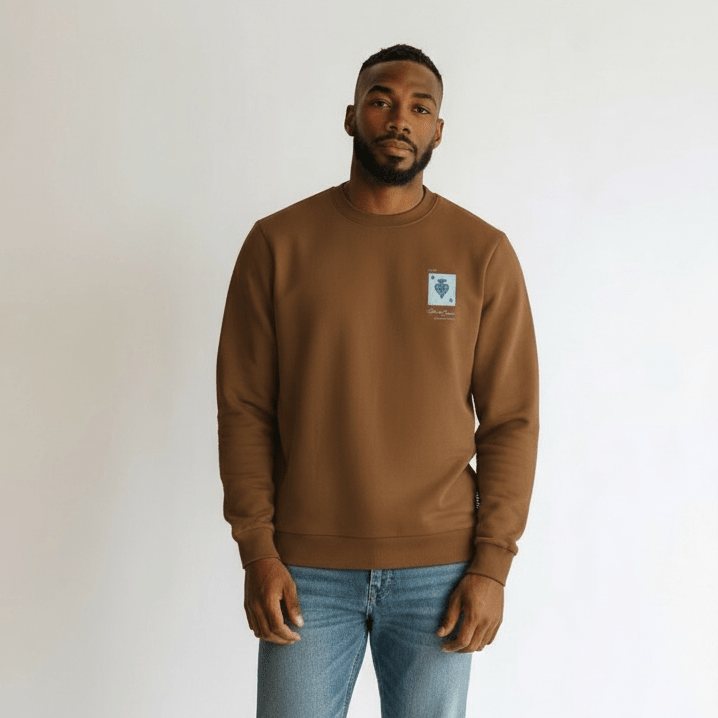 Men's Enrico Coveri sweater in camel color, featuring a cozy knit design and a classic fit.