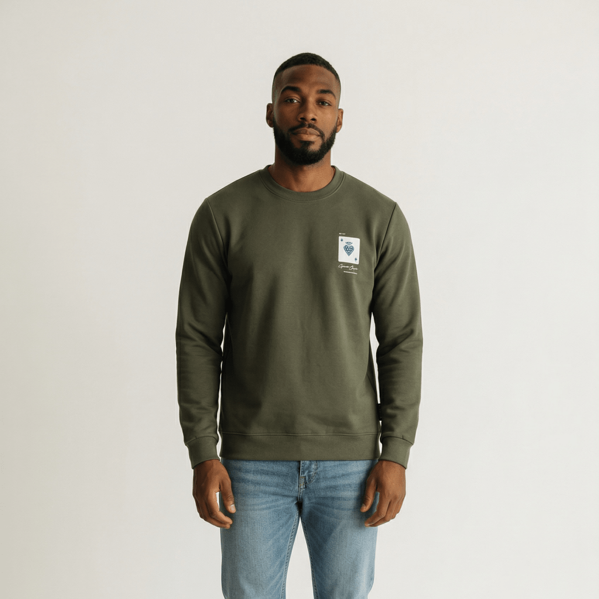Green Enrico Coveri men's sweater featuring a classic knit design, with a crew neck and long sleeves.
