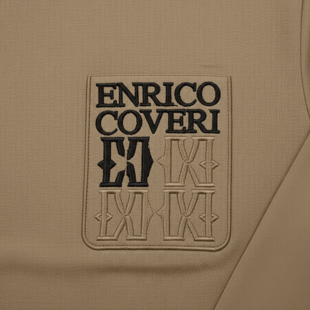 Enrico Coveri men's camel sweater in size 46, featuring a cozy knit design and classic style.