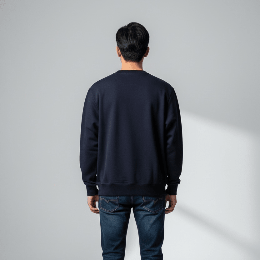 Dark navy men's sweater by Enrico Coveri, size 46, with a classic knit design and ribbed cuffs.