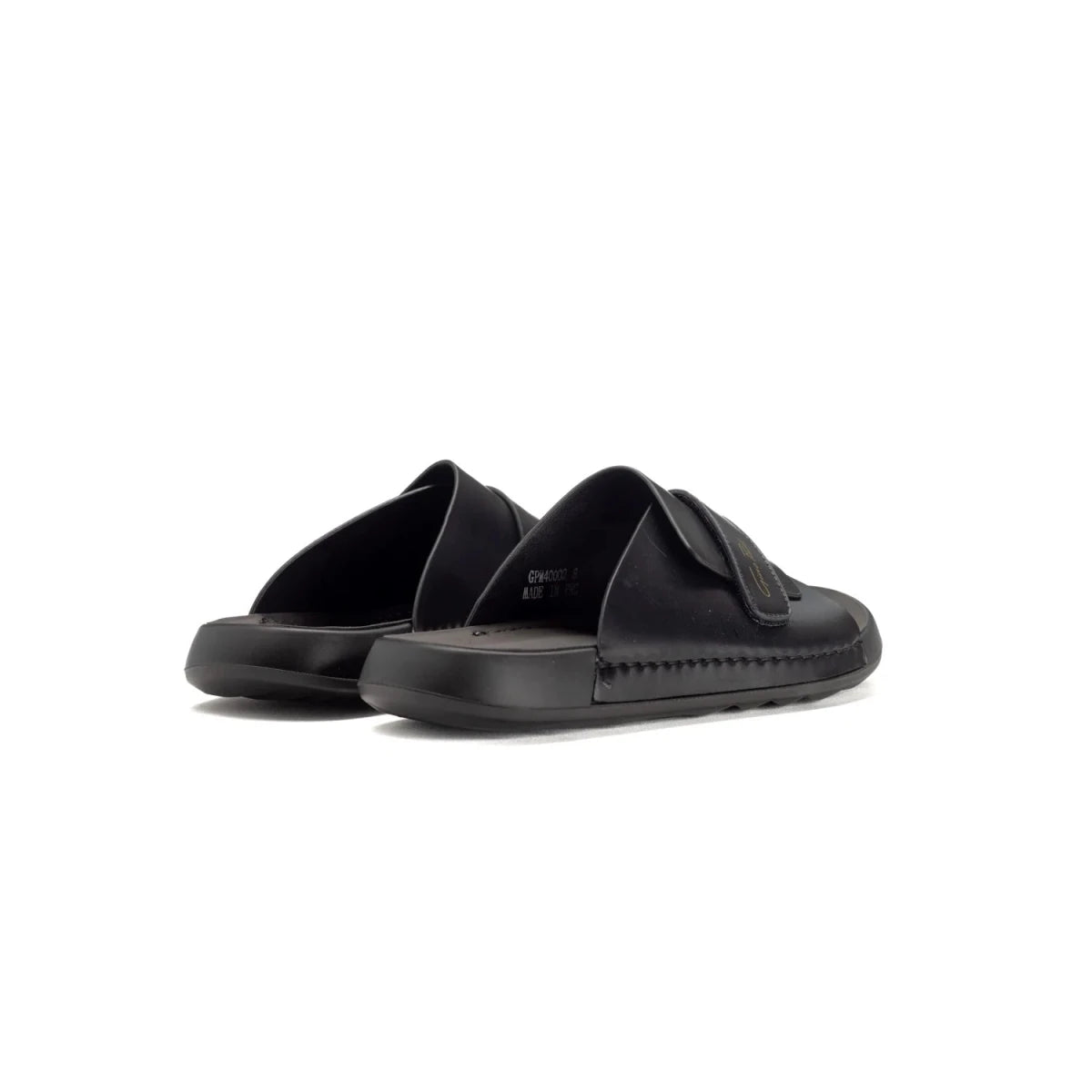 Black Gino Paoli men's sandals from the Tokyo GPM40002 collection, featuring a comfortable slip-on design and stylish casual look.