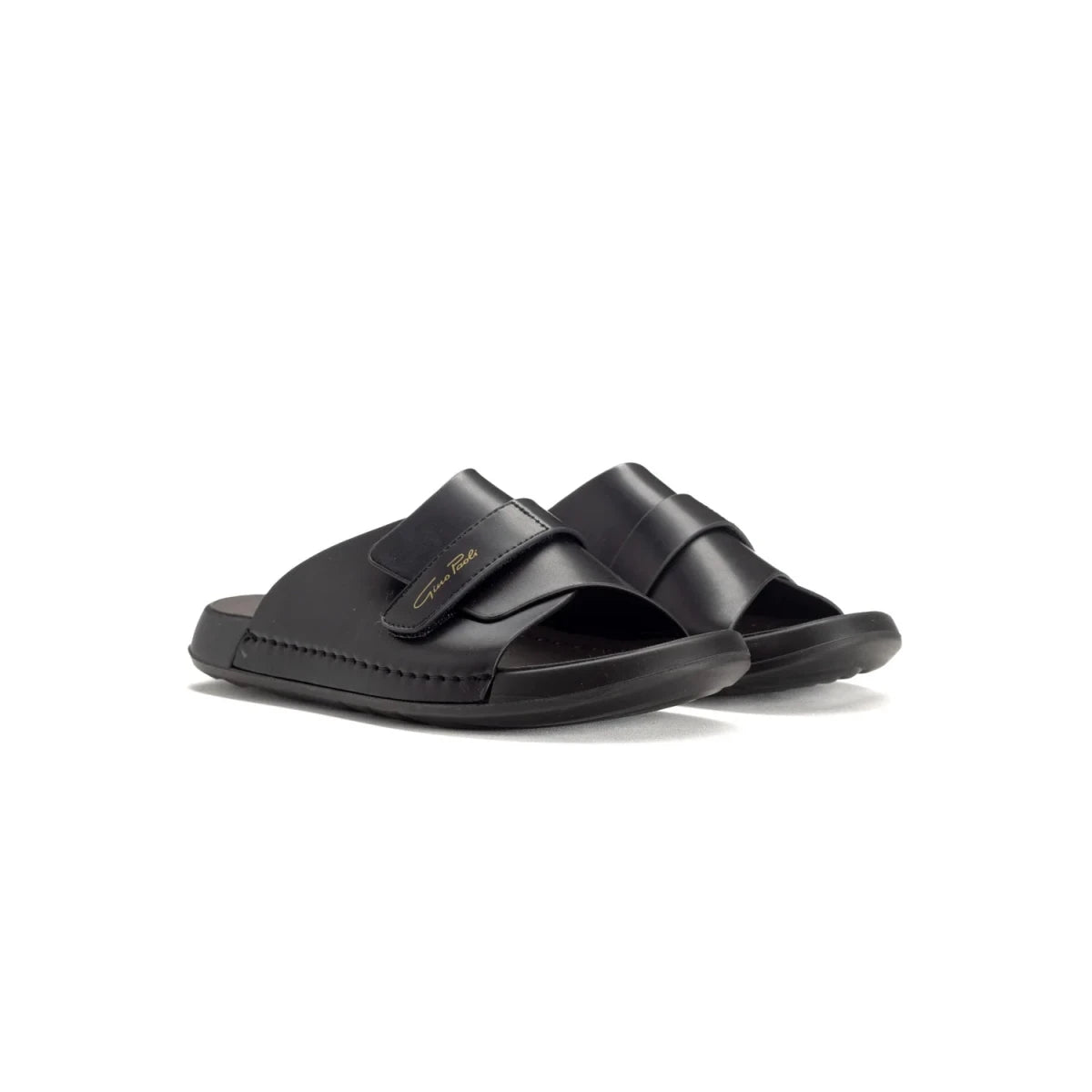 Black Gino Paoli men's sandals GPM40002 Tokyo style, featuring a comfortable strap design and durable sole.