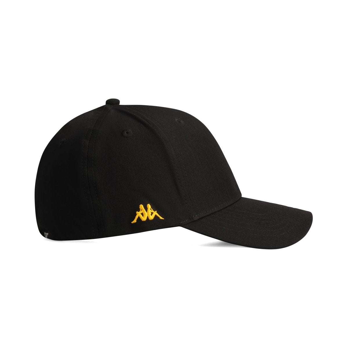 Kappa Kingsley black stretch fit cap for men, stylish headwear with a curved brim and adjustable fit, made by Kappa.