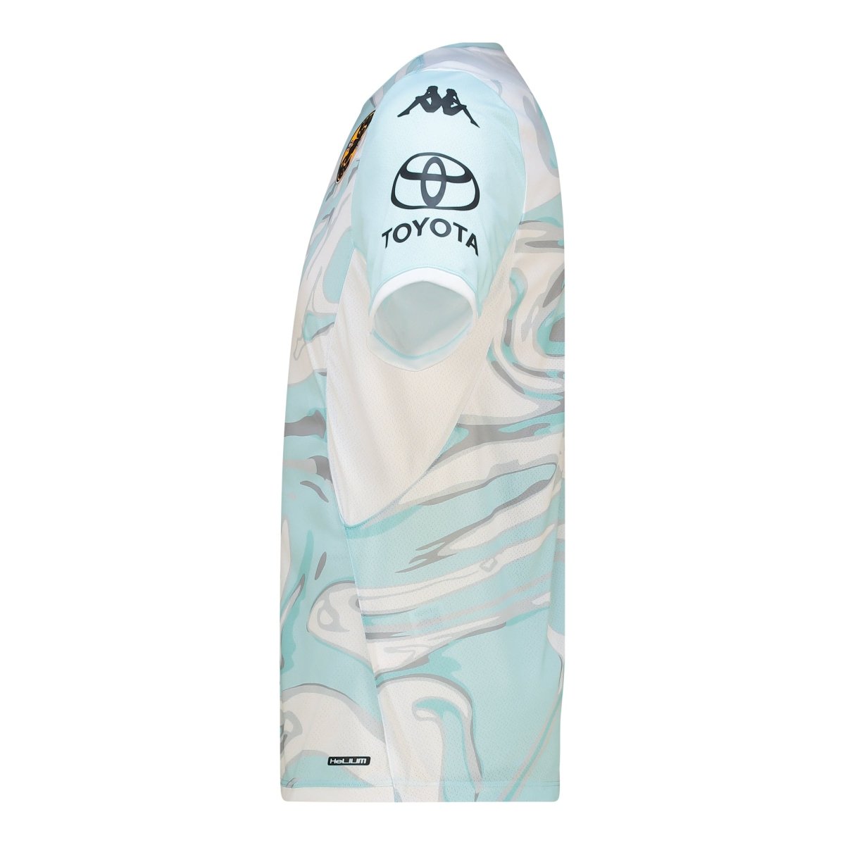 Kappa Mokibapre Pro 2 men's T-shirt in Azure Retreat and White, featuring a comfortable fit and sporty design.