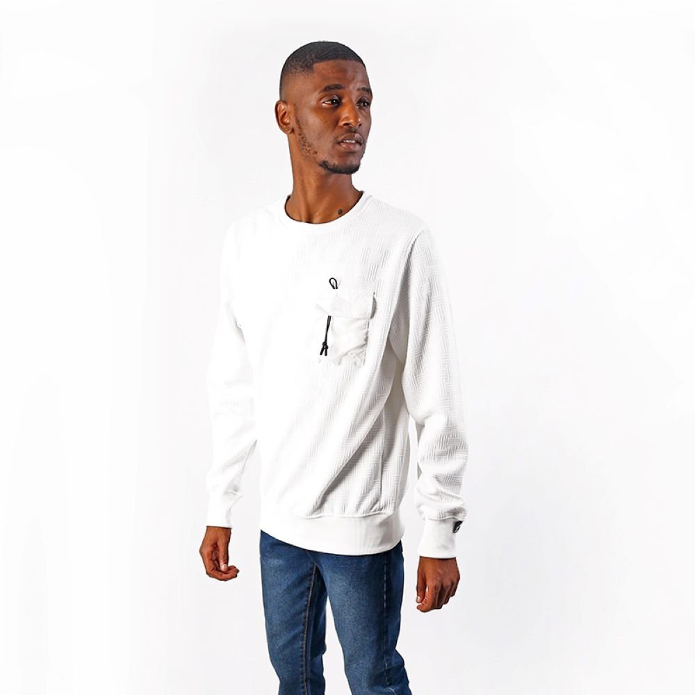 Klevas Flap Pullover White - Shazem - MENS PULLOVER - KLEVAS