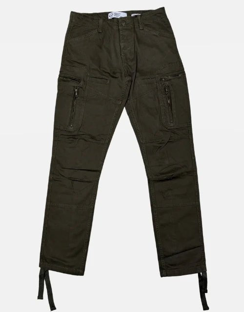 Klevas Tactical Long Cargo Olive pants for men, featuring multiple pockets and durable fabric in olive green.