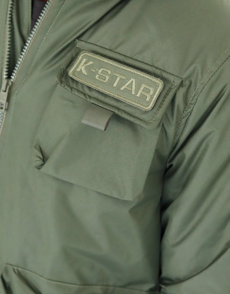 Klevas Union Jacket for men in olive color, casual men's jacket with front pockets and zipper closure, stylish outdoor wear.