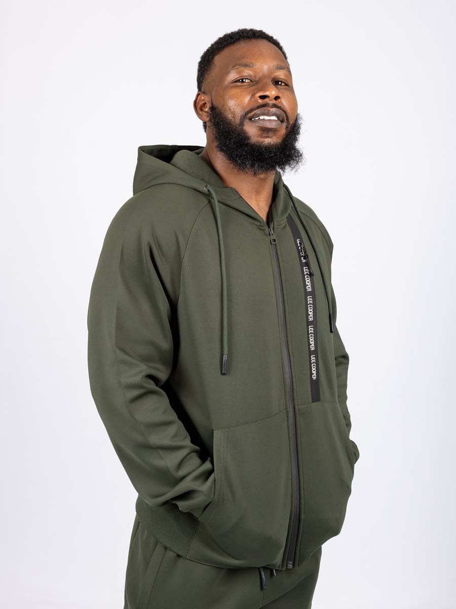 Lee Cooper Beniot Hoody Dark Green - Shazem - MENS HOODYS - LEE COOPER